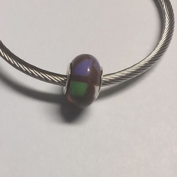charm Jewelry - Brown Purple Red White‎ Block Charm for Pandora Style Bracelet